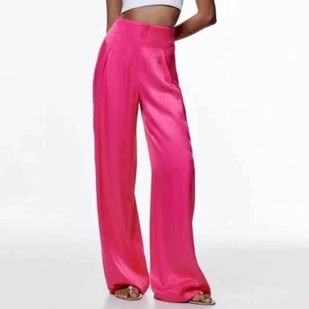 Zara Pink Wide Leg Pants